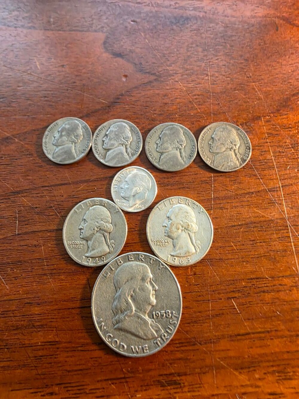 8PC LOT OF VARIOUS SILVER COINS